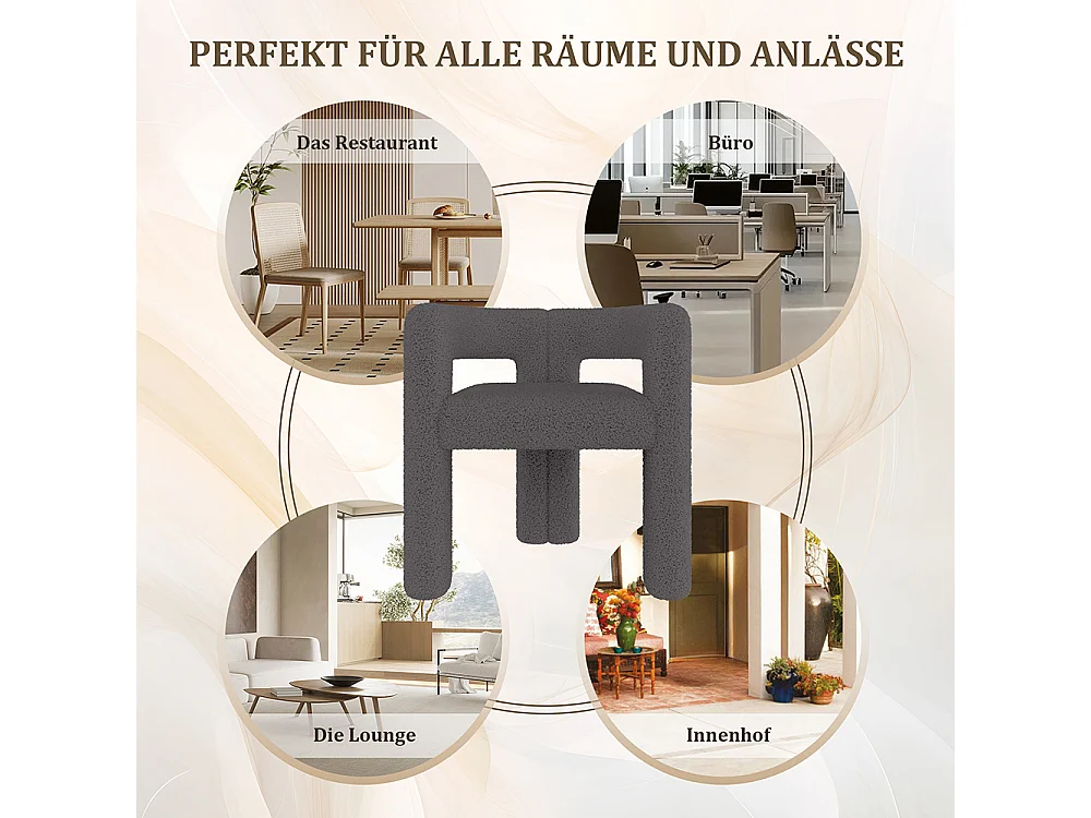 Fauteuil ergonomique Teddy Flor haut de gamme design unique confort maximal polyvalent montage rapide gris foncé