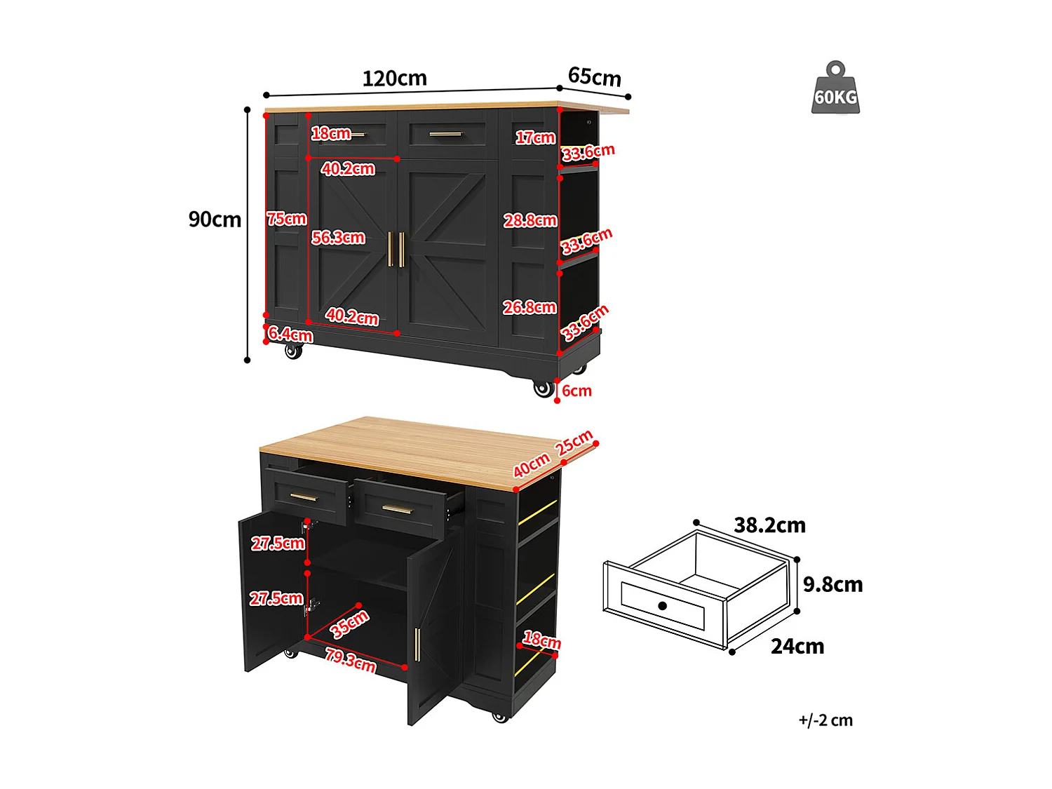 Buffet de cuisine moderne desserte veinures bois table à manger multifonctionnelle espace rangement desserte armoires extensibles noir