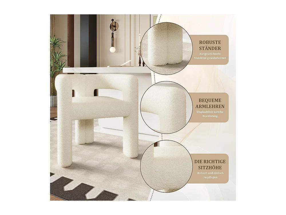 Fauteuil ergonomique Teddy Flor haut de gamme design unique confort maximal polyvalent montage rapide blanc