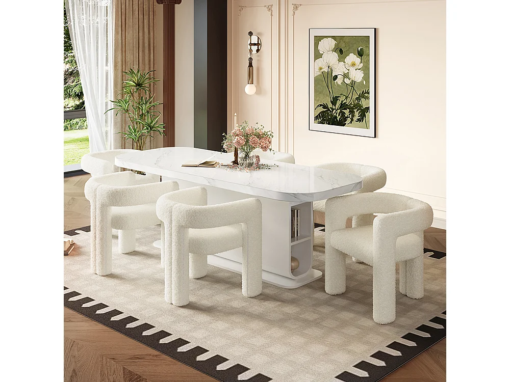 Fauteuil ergonomique Teddy Flor haut de gamme design unique confort maximal polyvalent montage rapide blanc