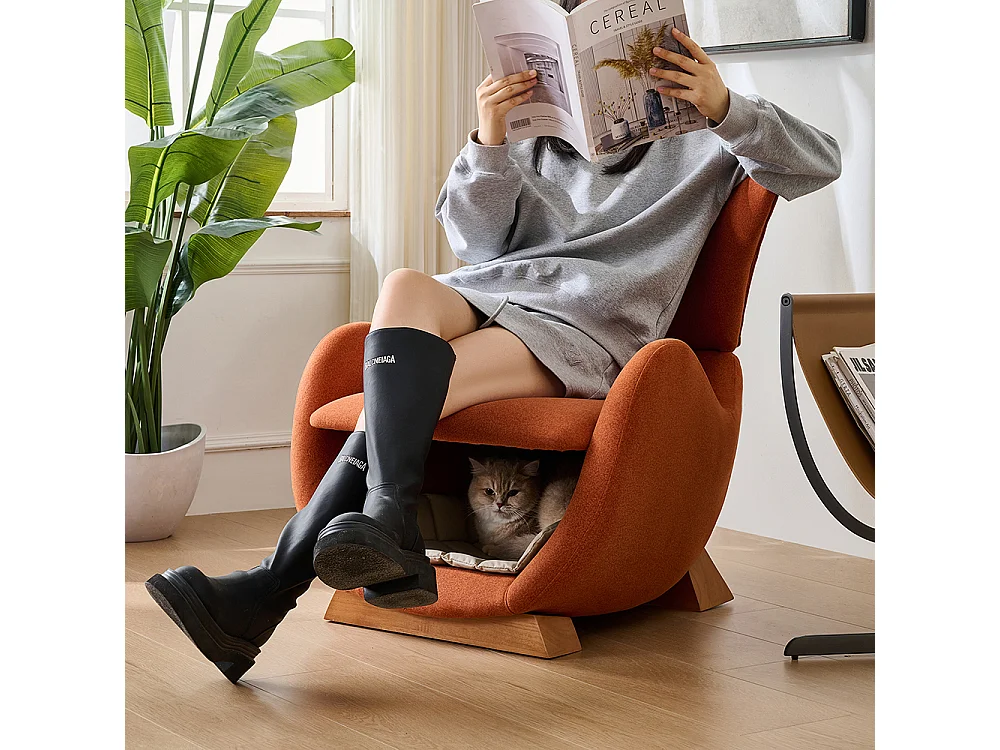 Fauteuil lounge design requin baleine adapté animaux refuge chats petits chiens tissu antigriffes canapé individuel TV salon