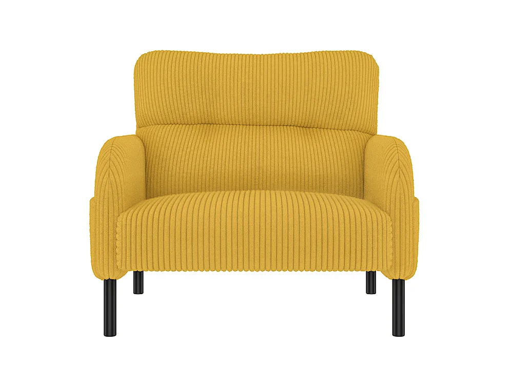 Comfortabele fluwelen fauteuil met armleuningen zijvakken stevige structuur meerdere delen woonkamer slaapkamer kantoor geel