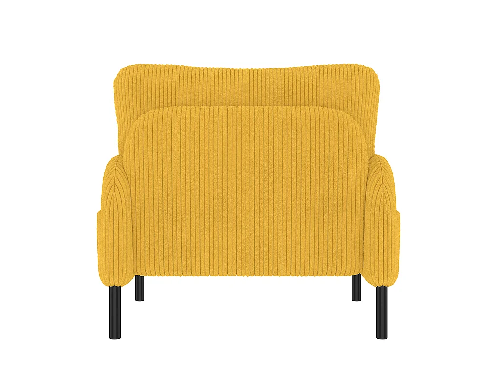 Comfortabele fluwelen fauteuil met armleuningen zijvakken stevige structuur meerdere delen woonkamer slaapkamer kantoor geel
