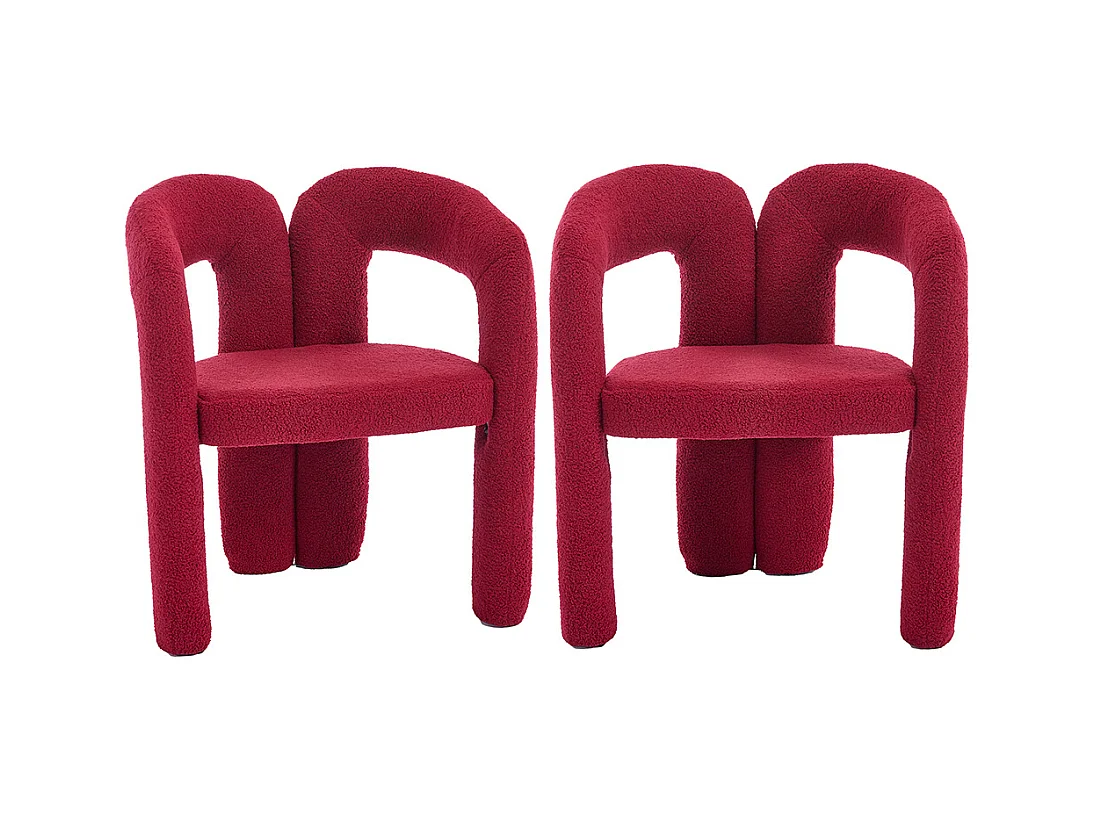 Ergonomische fauteuil van topkwaliteit met exclusieve Teddy-bekleding uniek ontwerp maximale rugsteun en comfort rood