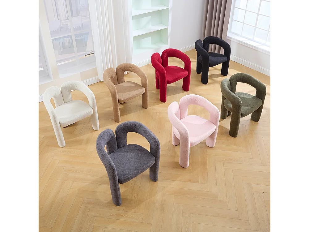 Ergonomische fauteuil van topkwaliteit met exclusieve Teddy-bekleding uniek ontwerp maximale rugsteun en comfort rood