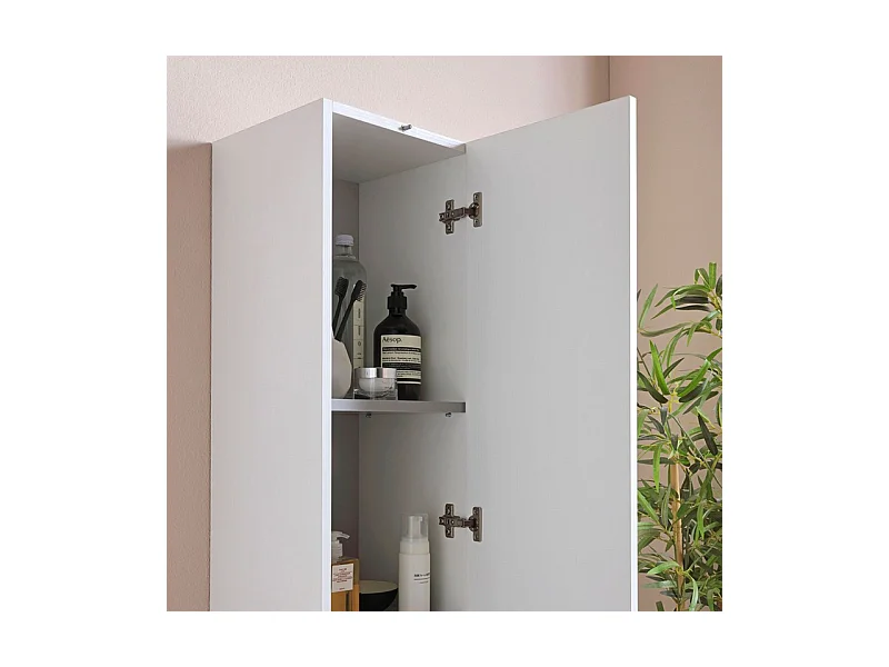 Pensile alto sospeso bianco effetto legno a due ante cm 30x30 170h