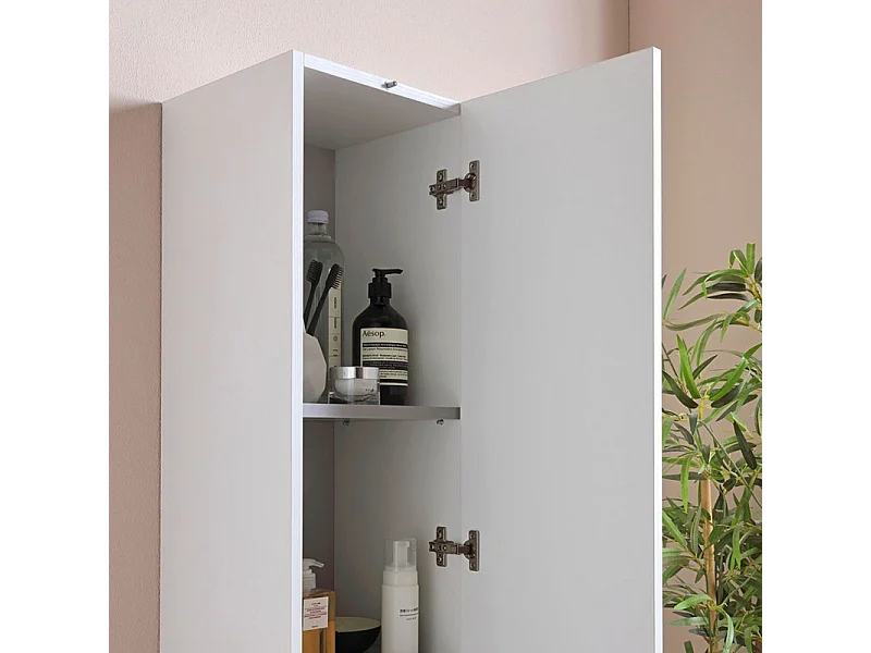 Pensile alto sospeso bianco effetto legno a due ante cm 30x30 170h