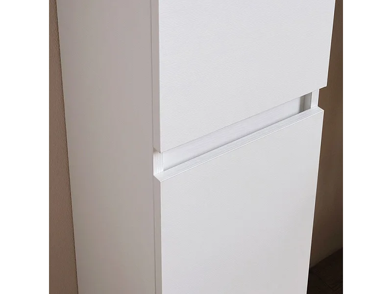 Pensile alto sospeso bianco effetto legno a due ante cm 30x30 170h