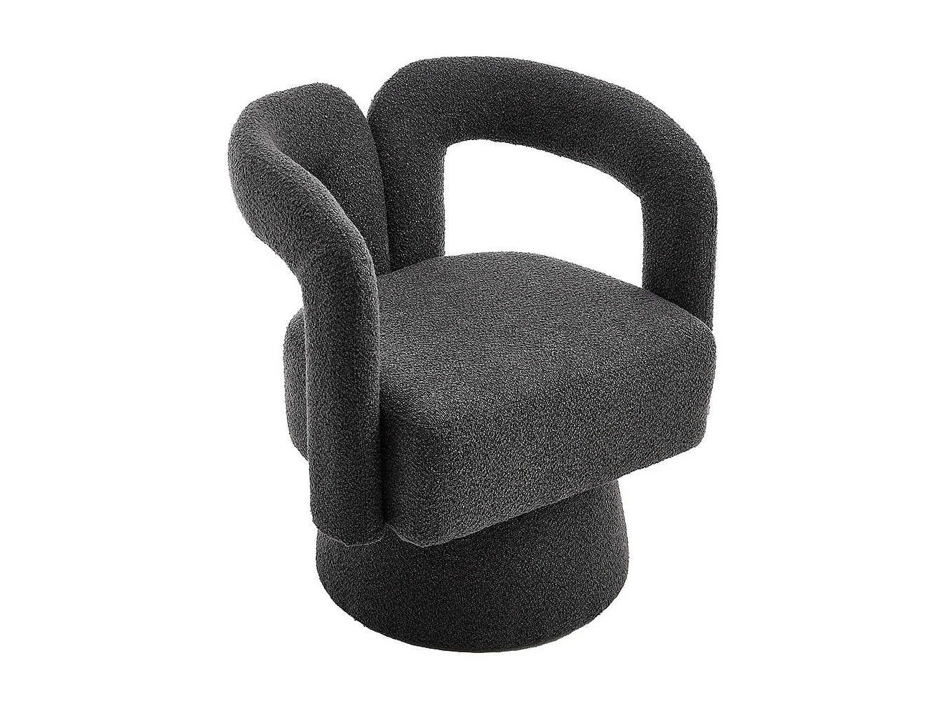 360° draaibare bijzetstoel rond breed zachte stoffen bekleding donkergrijs meerdere stuks