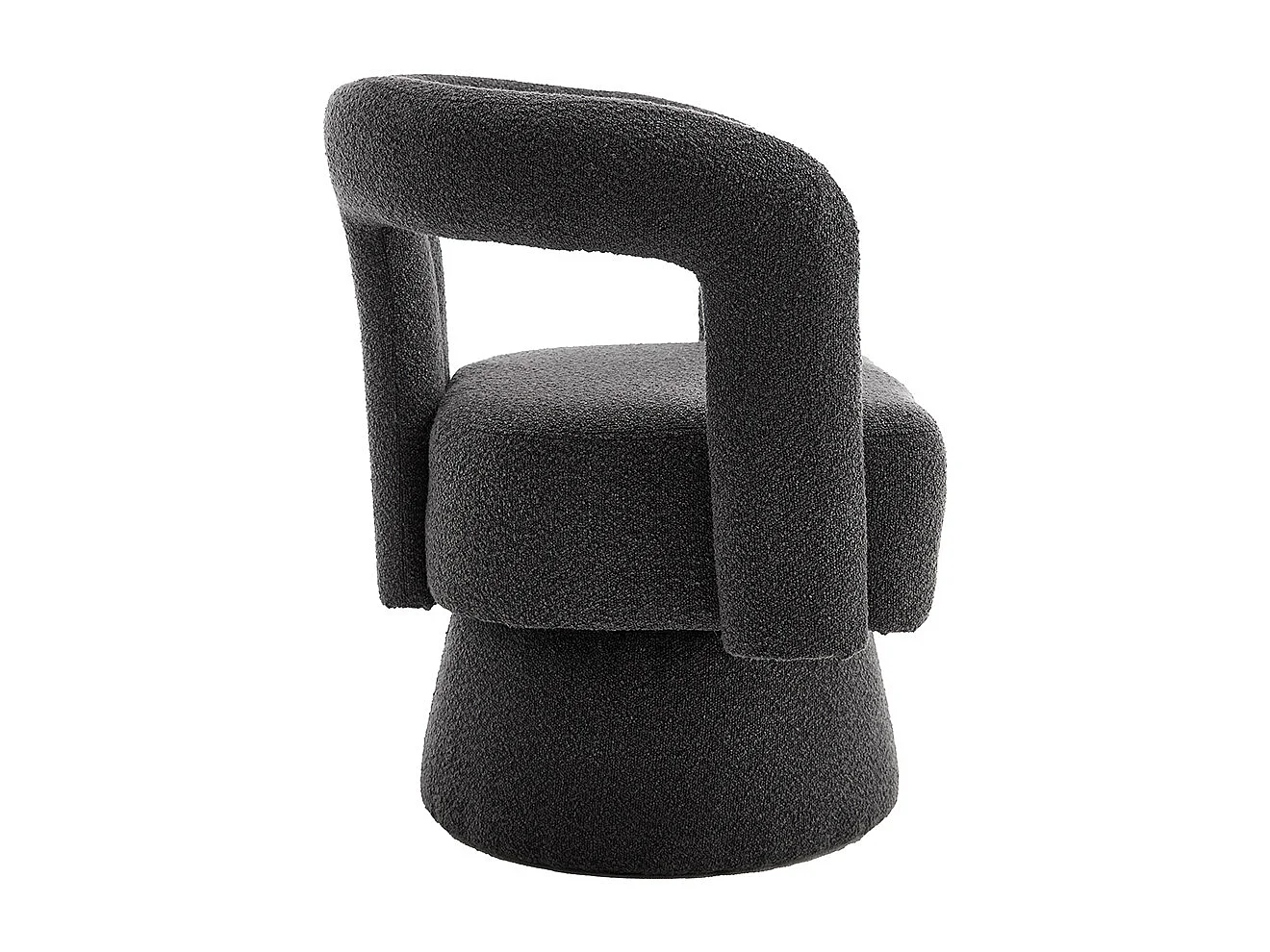 360° draaibare bijzetstoel rond breed zachte stoffen bekleding donkergrijs meerdere stuks