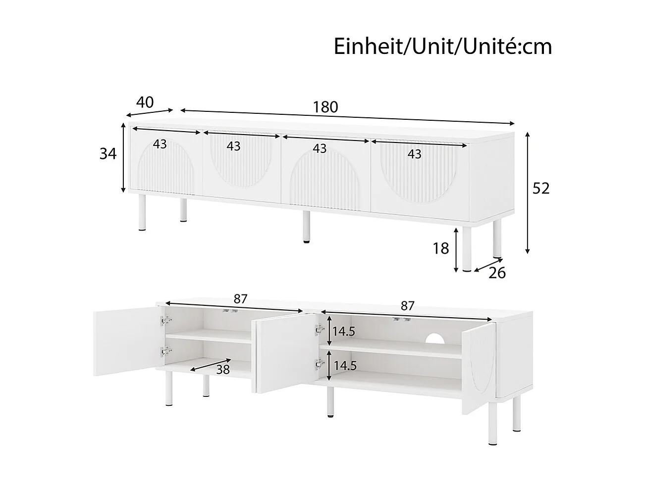 Meuble TV bas espace rangement surface mate gestion câbles design minimaliste salon chambre couloir