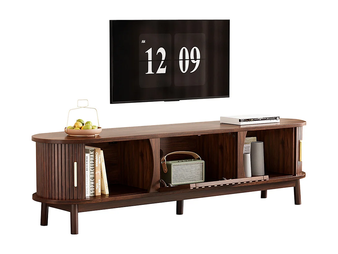TV-meubel 165x39x46 cm bruin schuifdeur geschikt voor 65 inch