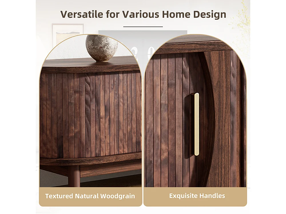 TV-meubel 165x39x46 cm bruin schuifdeur geschikt voor 65 inch