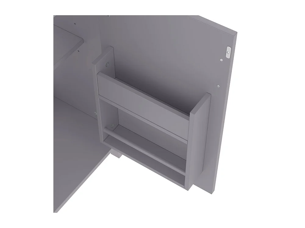 Meuble salle de bain lavabo vasque laque etageres porte etageres reglables vasque ceramique integre petites pieces gris