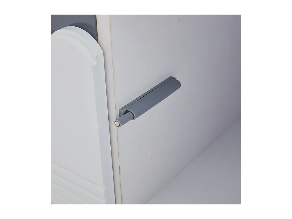 Meuble TV 176x38x45 cm blanc 2 armoires 2 tiroirs 6 pieds adapté 75 pouces