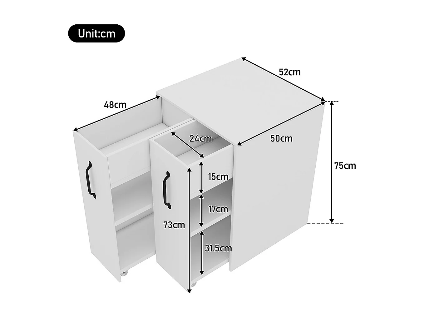 Armoire à dossiers roulettes compartiments tiroirs bois réversible gauche droite extraction totale sécurité antichute meuble canapé chevet