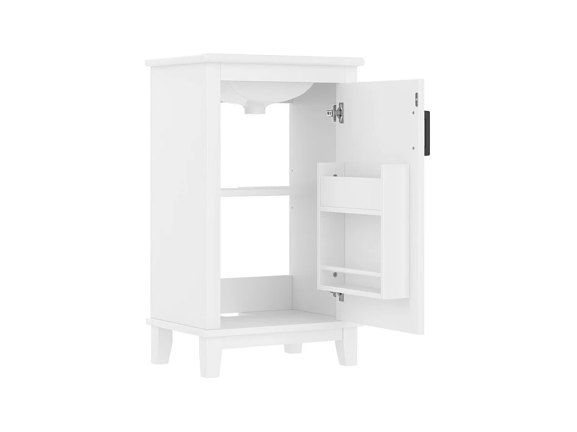 Meuble salle de bain lavabo vasque laque etageres porte etageres reglables vasque ceramique integre petites pieces blanc