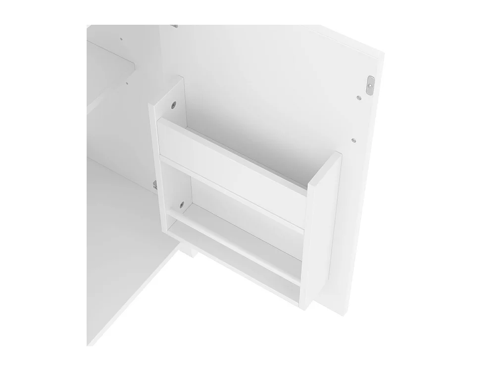 Meuble salle de bain lavabo vasque laque etageres porte etageres reglables vasque ceramique integre petites pieces blanc