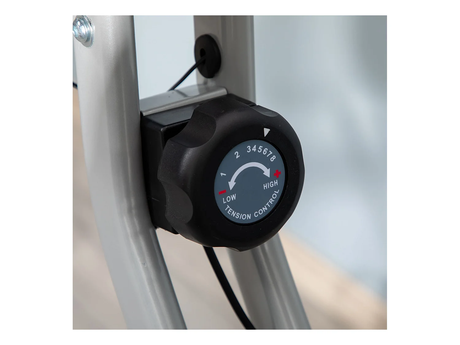 Vélo d'appartement pliable avec résistance magnétique 8 niveaux, siège réglable, cadre en acier, noir-gris (43x97x109cm)