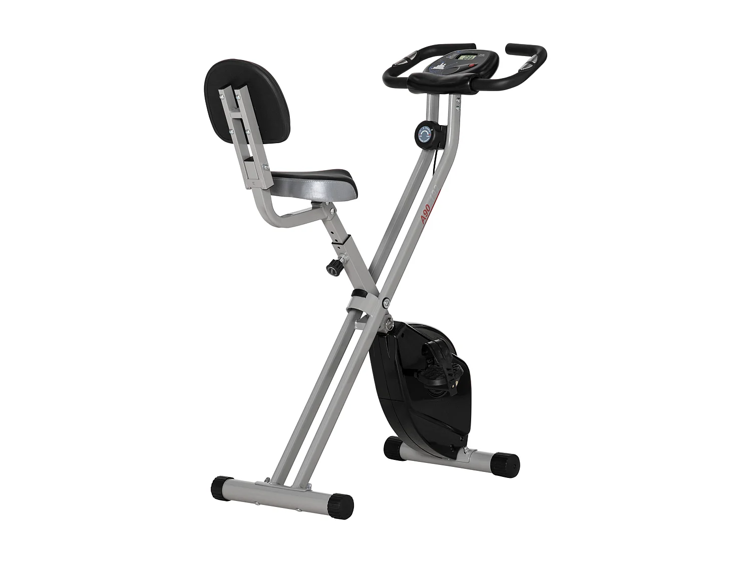 Opvouwbare hometrainer met 8 magnetische weerstandsniveaus, verstelbare zitting, stalen frame, zwart-grijs (43x97x109cm)