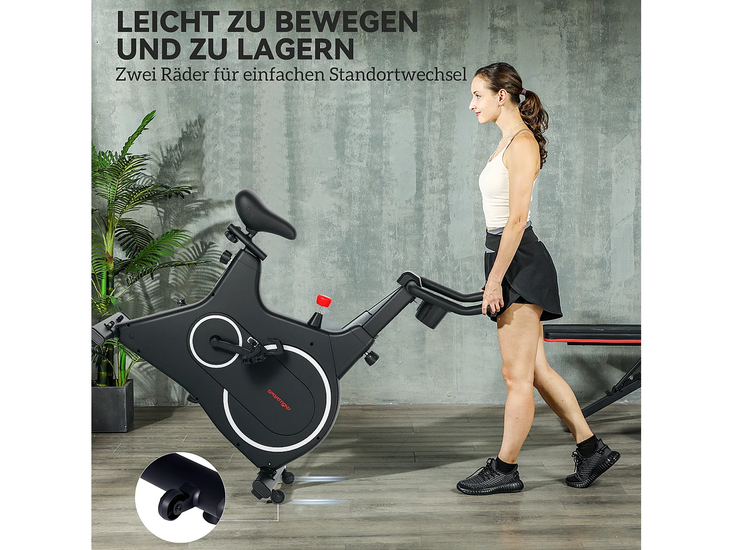 Vélo d'appartement allongé avec résistance magnétique, acier, noir, écran LCD, siège réglable (97x52x113cm)