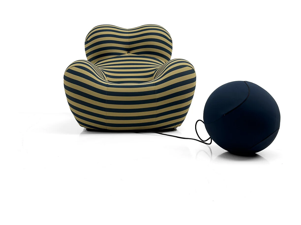 Samendrukbare hoekbank, ergonomisch omhullend design, zachte stof, geel en zwart (118x102x93cm)