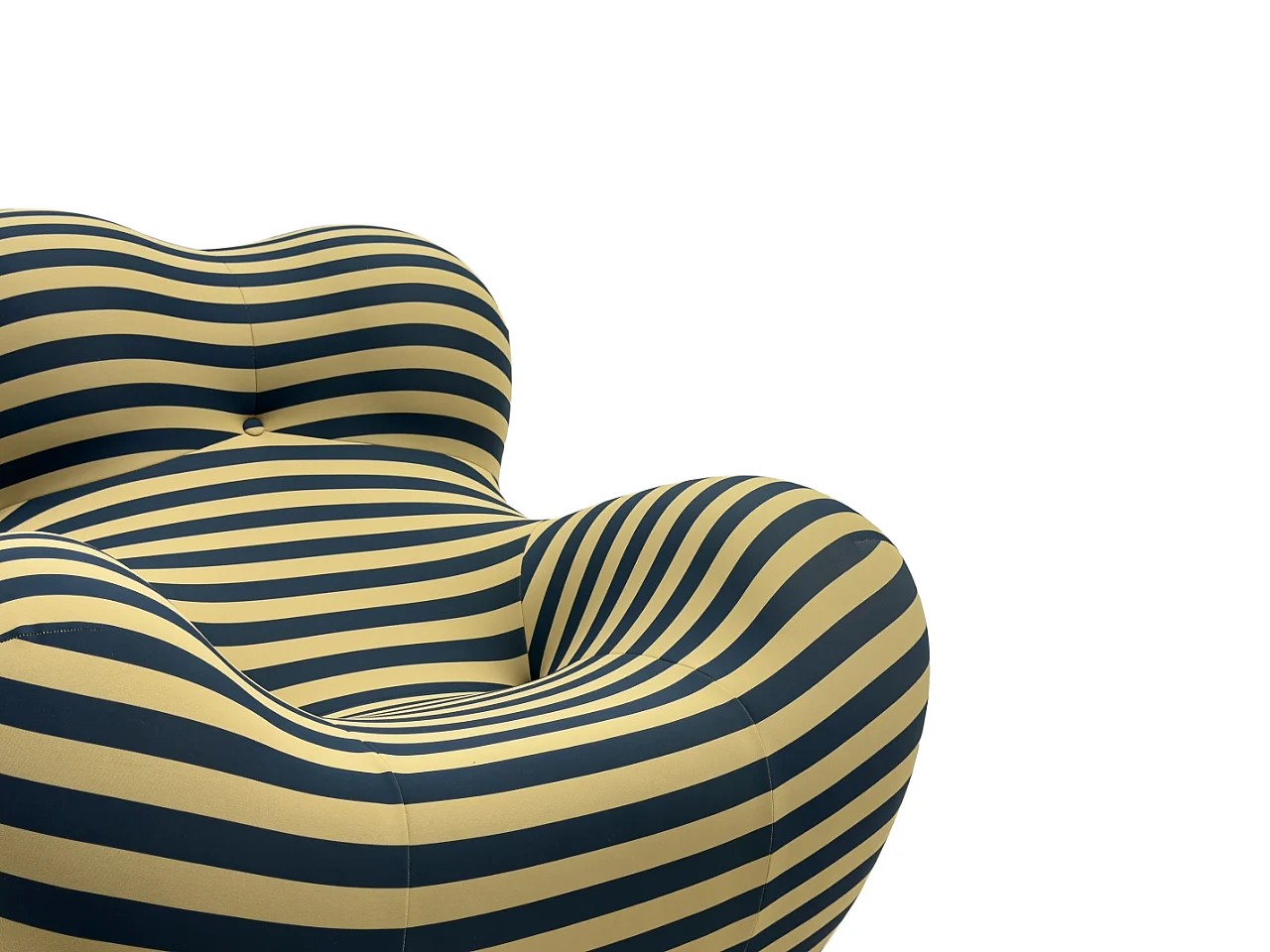 Samendrukbare hoekbank, ergonomisch omhullend design, zachte stof, geel en zwart (118x102x93cm)