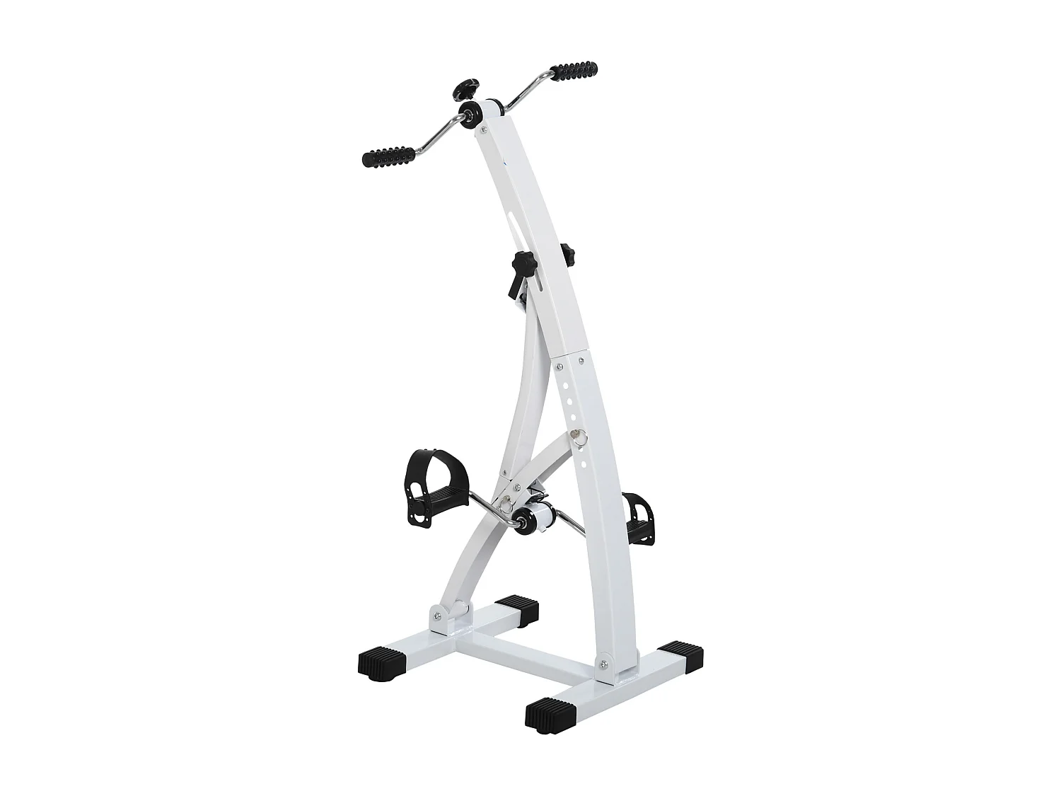 Vélo d'appartement pliable pour seniors, écran LED, résistance réglable, acier, blanc (40x42.5x100cm)