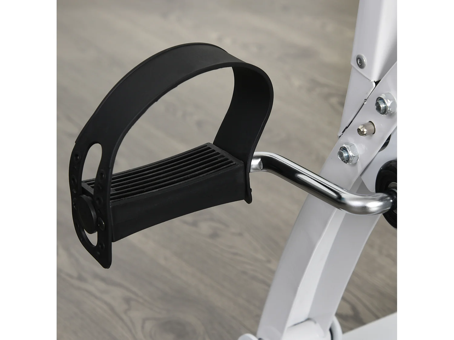 Vélo d'appartement pliable pour seniors, écran LED, résistance réglable, acier, blanc (40x42.5x100cm)