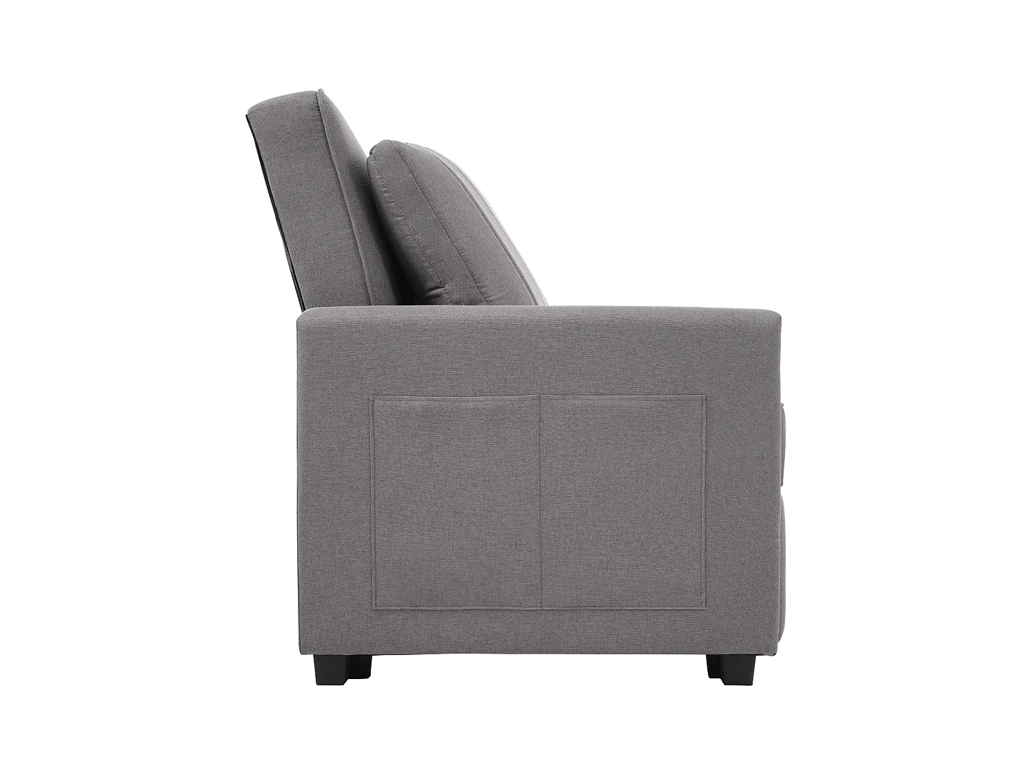 Divano letto trasformabile multifunzionale, design compatto, in schiuma e tessuto di lino e cotone, grigio antico (127x75x94cm)