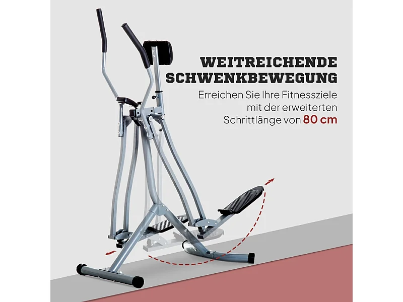 Vélo elliptique, écran LCD, poitrine réglable, acier, gris (96x60x152cm)