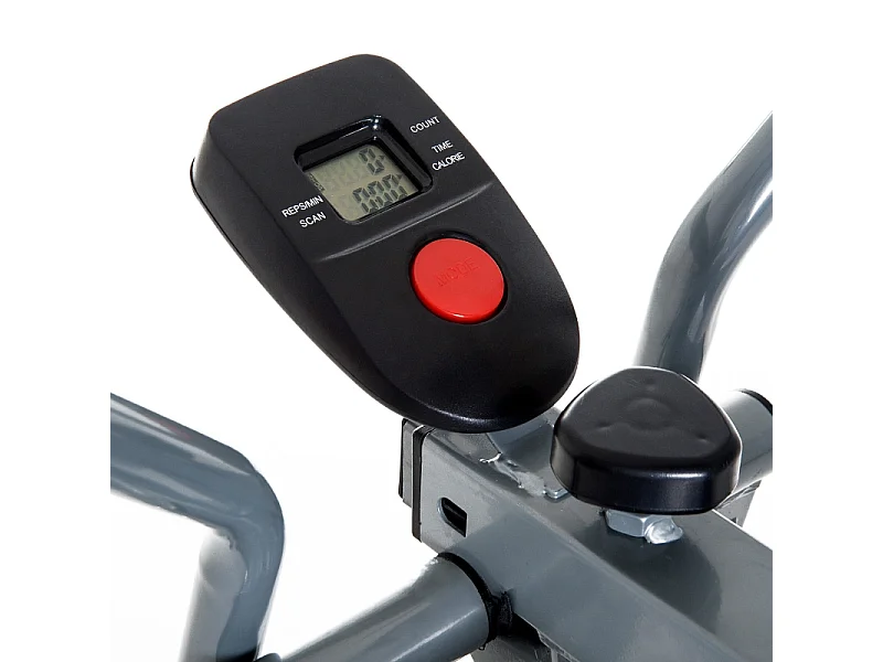 Vélo elliptique, écran LCD, poitrine réglable, acier, gris (96x60x152cm)