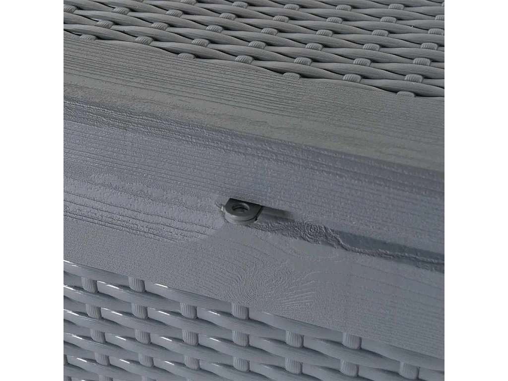 Caja de almacenamiento para jardín de ratán PP gris de 270 L