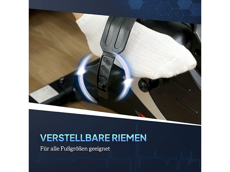 Mini pédalier d'entraînement silencieux avec résistance magnétique 8 niveaux, acier, noir (58x48x37cm)