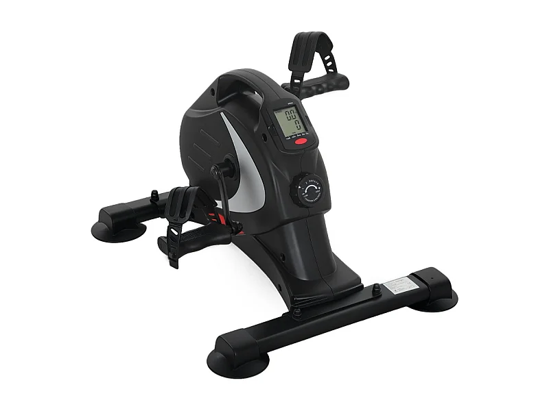 Mini pédalier d'entraînement silencieux avec résistance magnétique 8 niveaux, acier, noir (58x48x37cm)