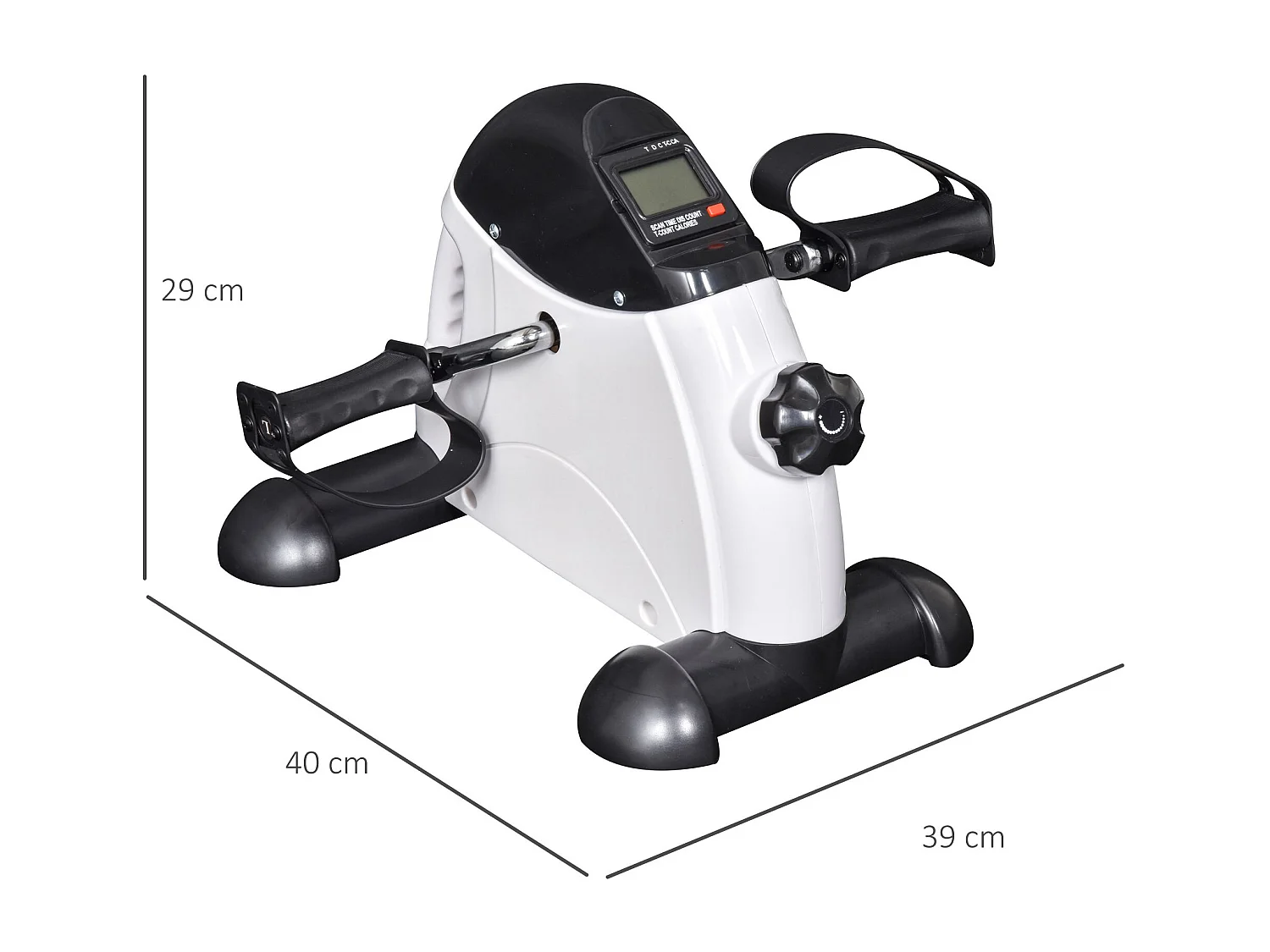 Mini compacte hometrainer voor training en revalidatie, ijzer, wit (40x39x29cm)