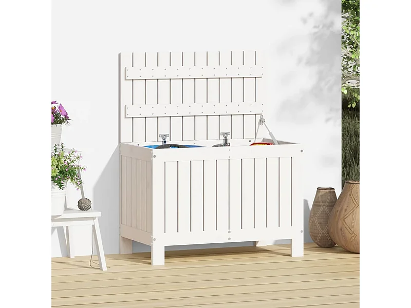 Tuinopbergbox Wit 76x42,5x54 cm Dennenhout