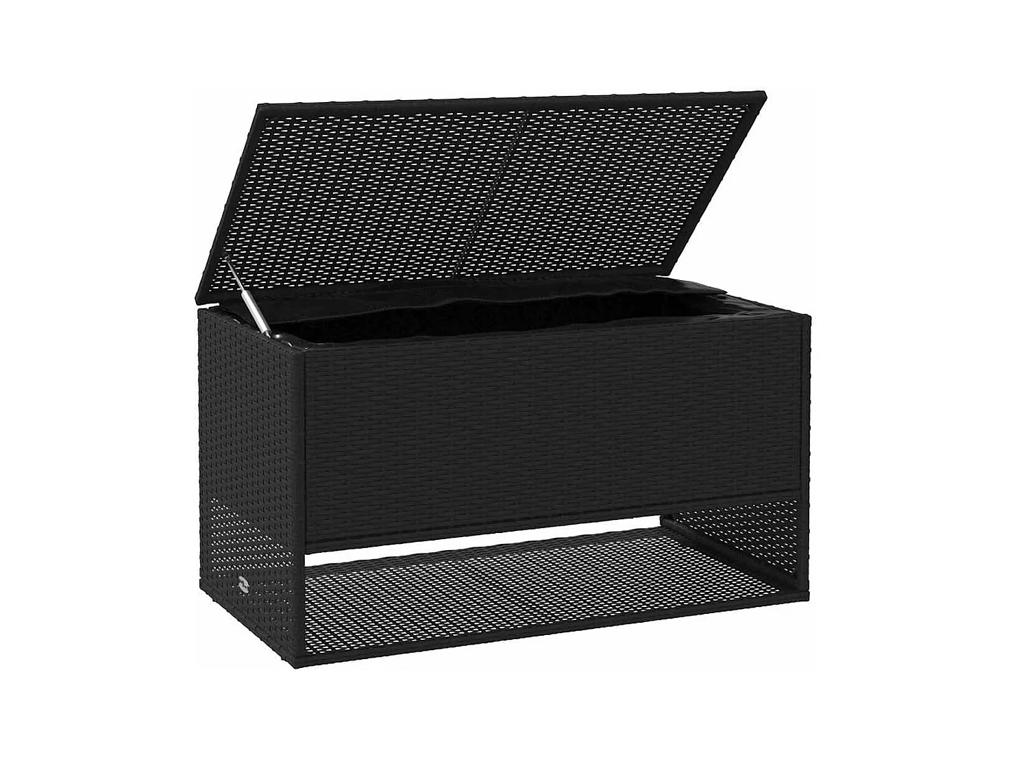 Coffre à coussins d'extérieur noir 100x55x55,5cm résine tressée