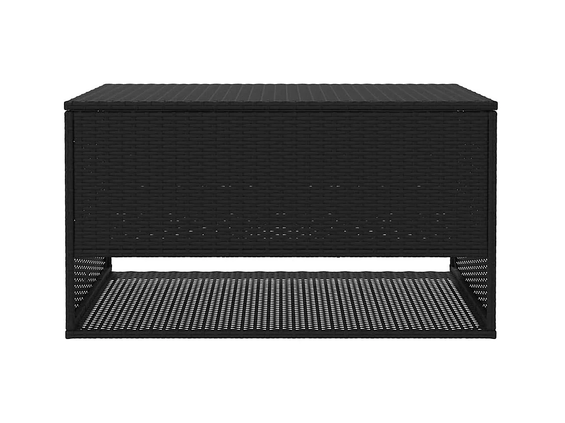 Coffre à coussins d'extérieur noir 100x55x55,5cm résine tressée