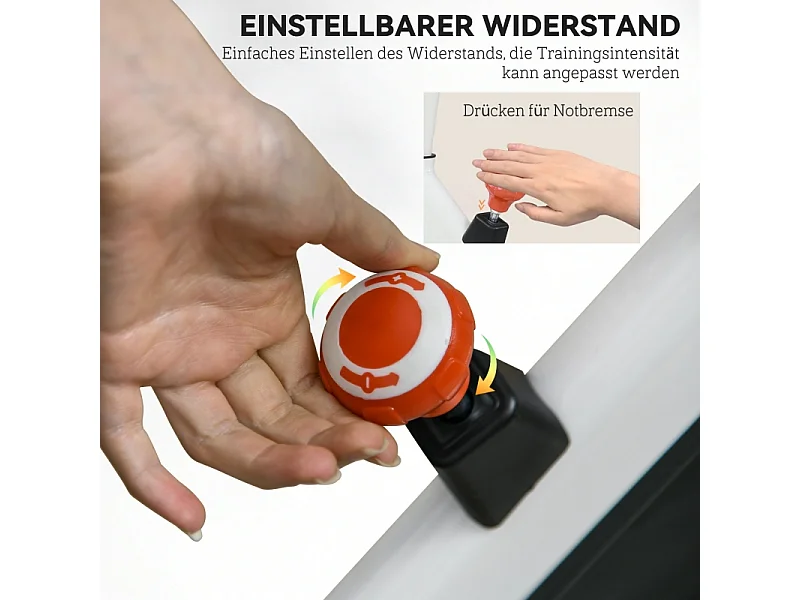 Hometrainer met verstelbare weerstand, ABS, wit/zwart, vliegwiel 8 kg (103x53x114cm)