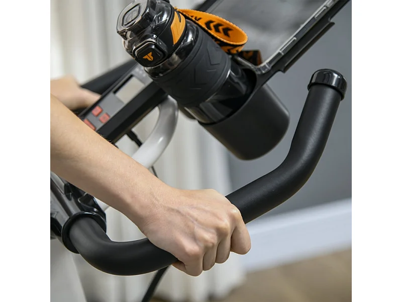 Hometrainer met verstelbare weerstand, ABS, wit/zwart, vliegwiel 8 kg (103x53x114cm)