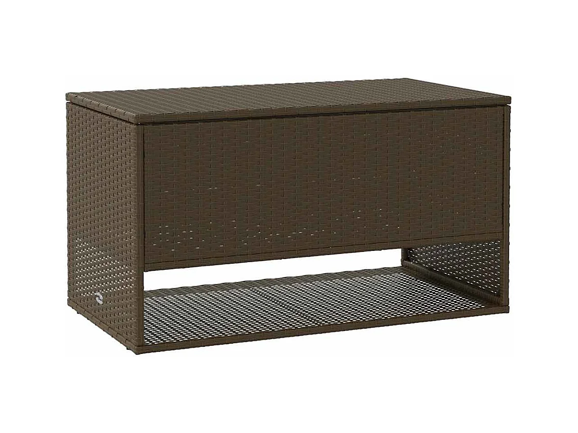 Coffre à coussins d'extérieur marron 100x55x55,5 cm polyrotin