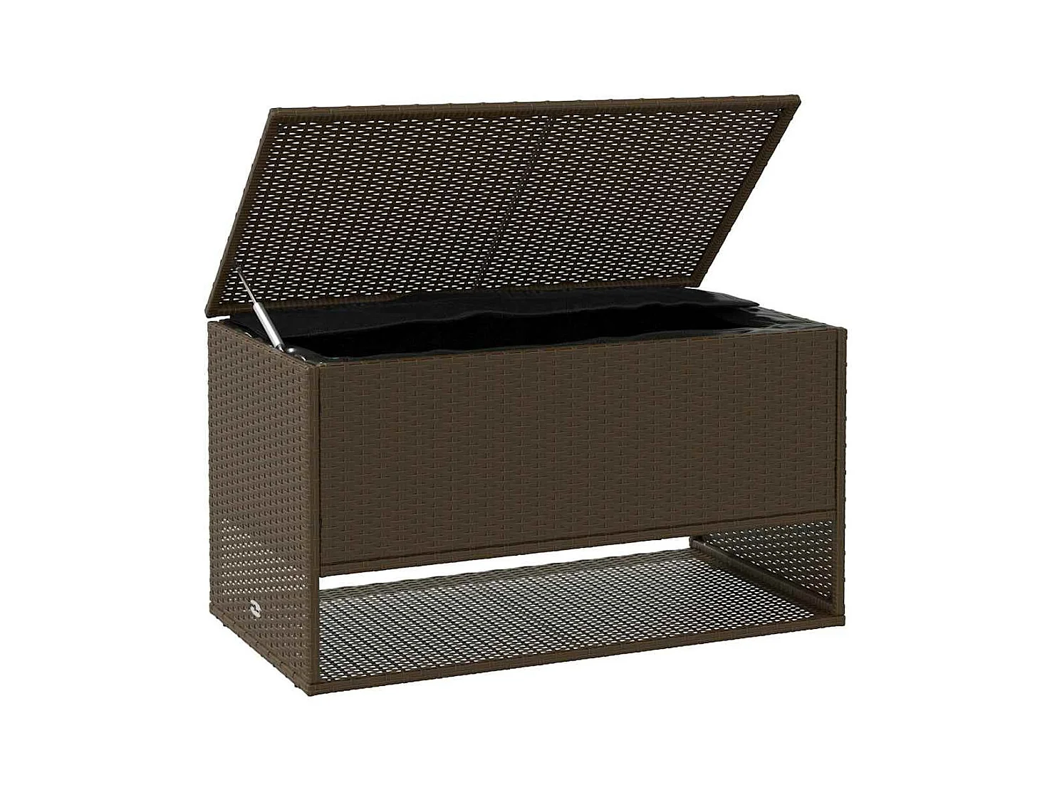Coffre à coussins d'extérieur marron 100x55x55,5 cm polyrotin