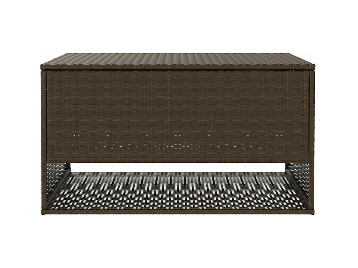 Coffre à coussins d'extérieur marron 100x55x55,5 cm polyrotin