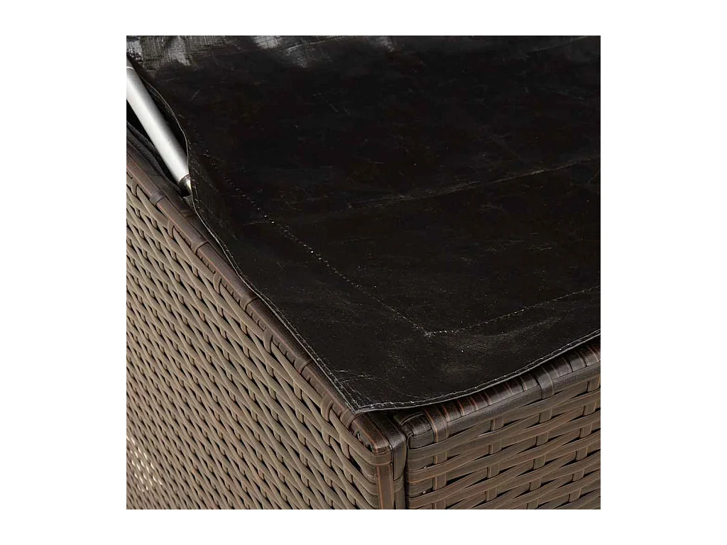 Coffre à coussins d'extérieur marron 100x55x55,5 cm polyrotin