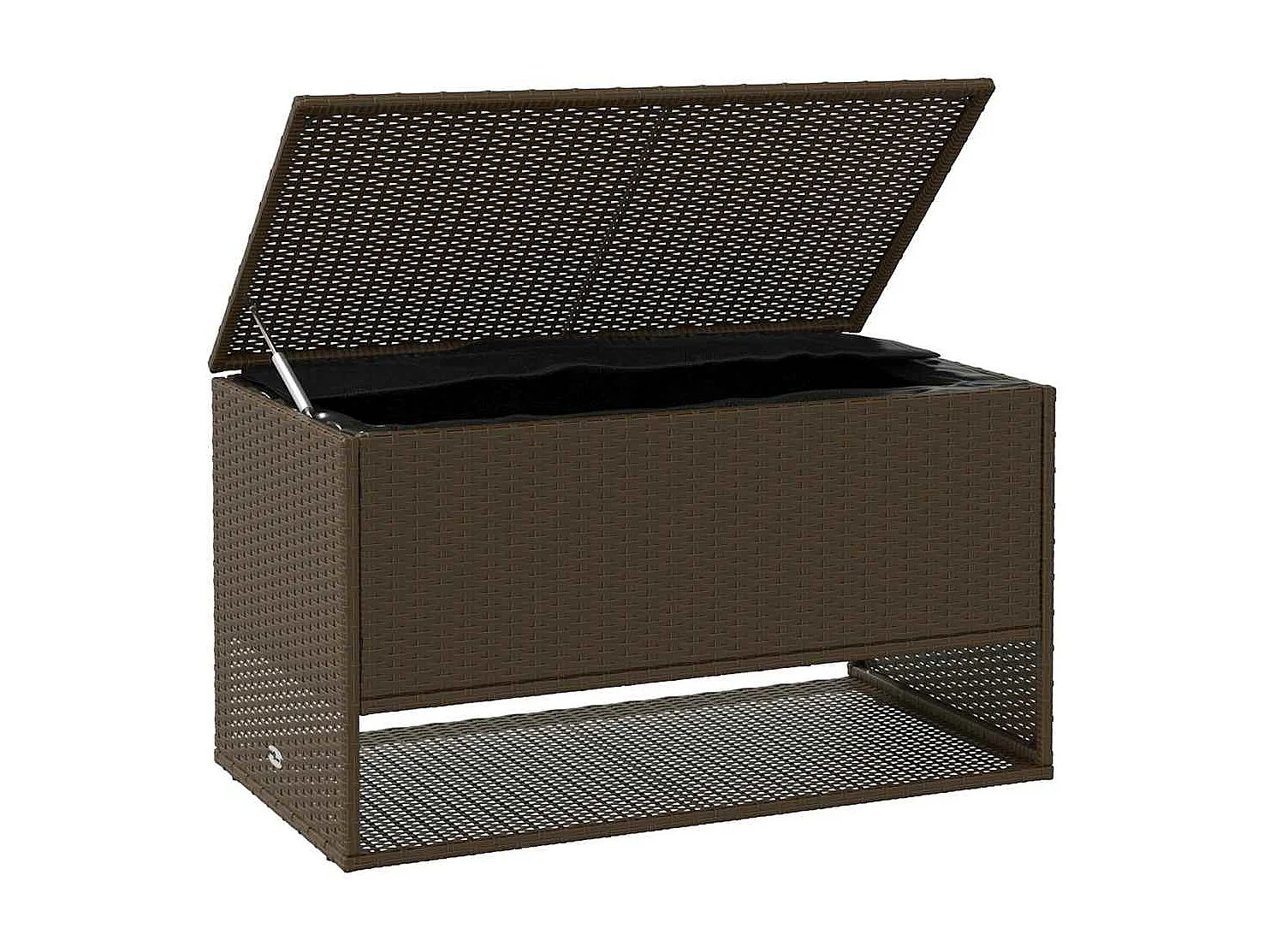 Coffre à coussins d'extérieur marron 100x55x55,5 cm polyrotin
