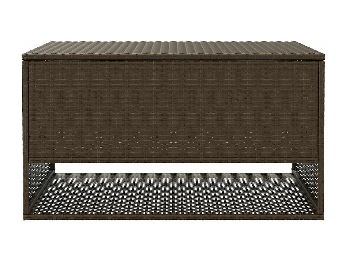 Coffre à coussins d'extérieur marron 100x55x55,5 cm polyrotin