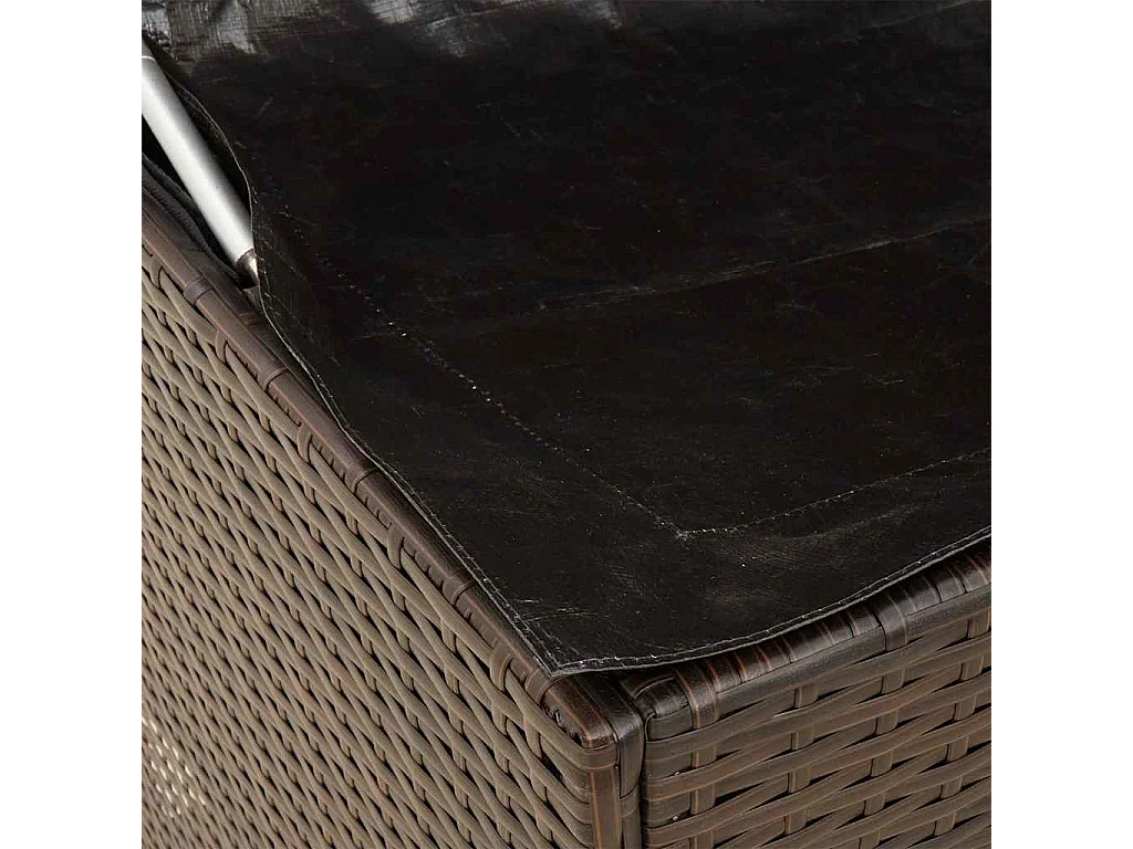 Coffre à coussins d'extérieur marron 100x55x55,5 cm polyrotin