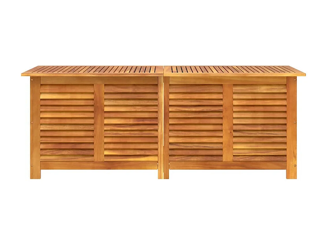 Caja de almacenamiento para jardín con contraventanas de madera de acacia de 150 x 50 x 56 cm.