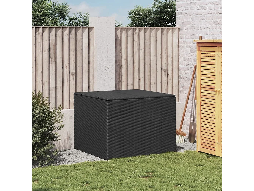 Contenitore da giardino nero 291L in resina intrecciata